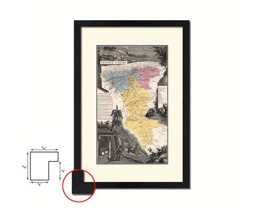 Province D'alcer Old Map Wood Framed Print Art Wall Decor Gifts