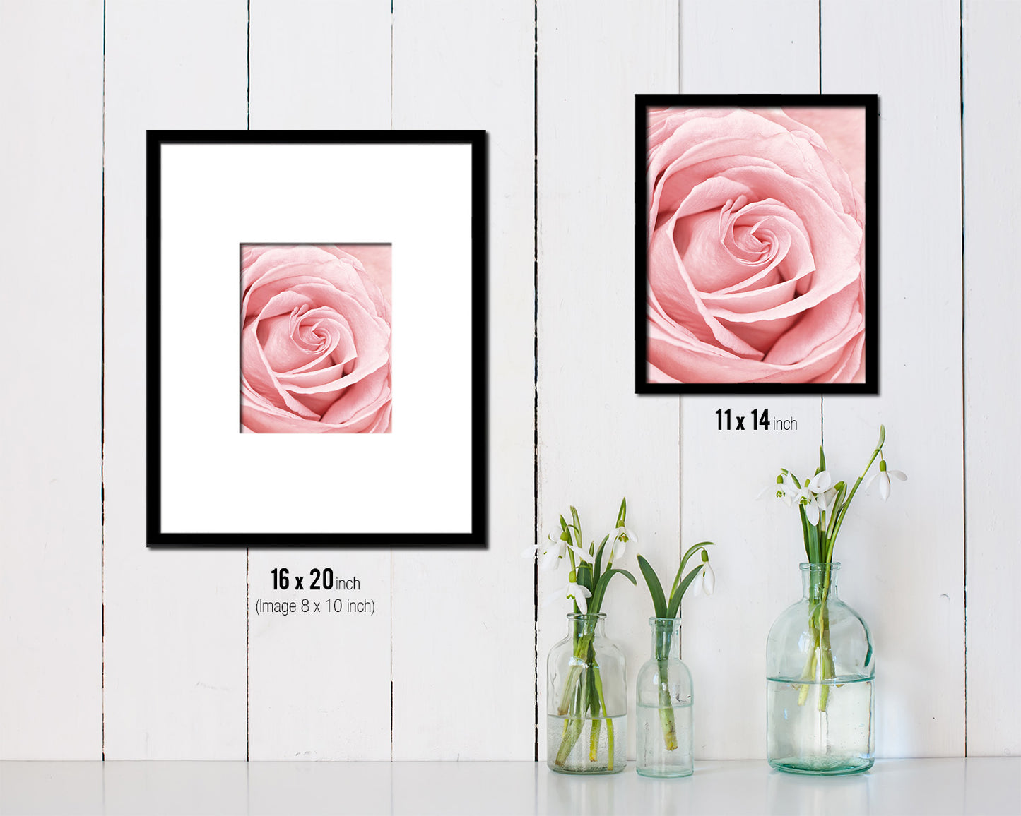 Rose Pink Flower Wood Framed Paper Print Wall Decor Art Gifts