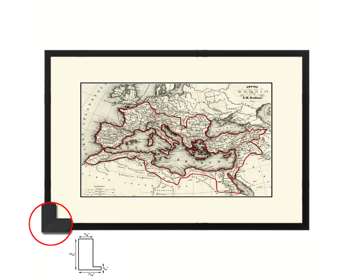 Europe Roman Empire Old Map Framed Print Art Wall Decor Gifts