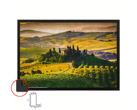 Tuscany, Italy Vineyards Artwork Painting Print Art Frame Home Wall Decor Gifts