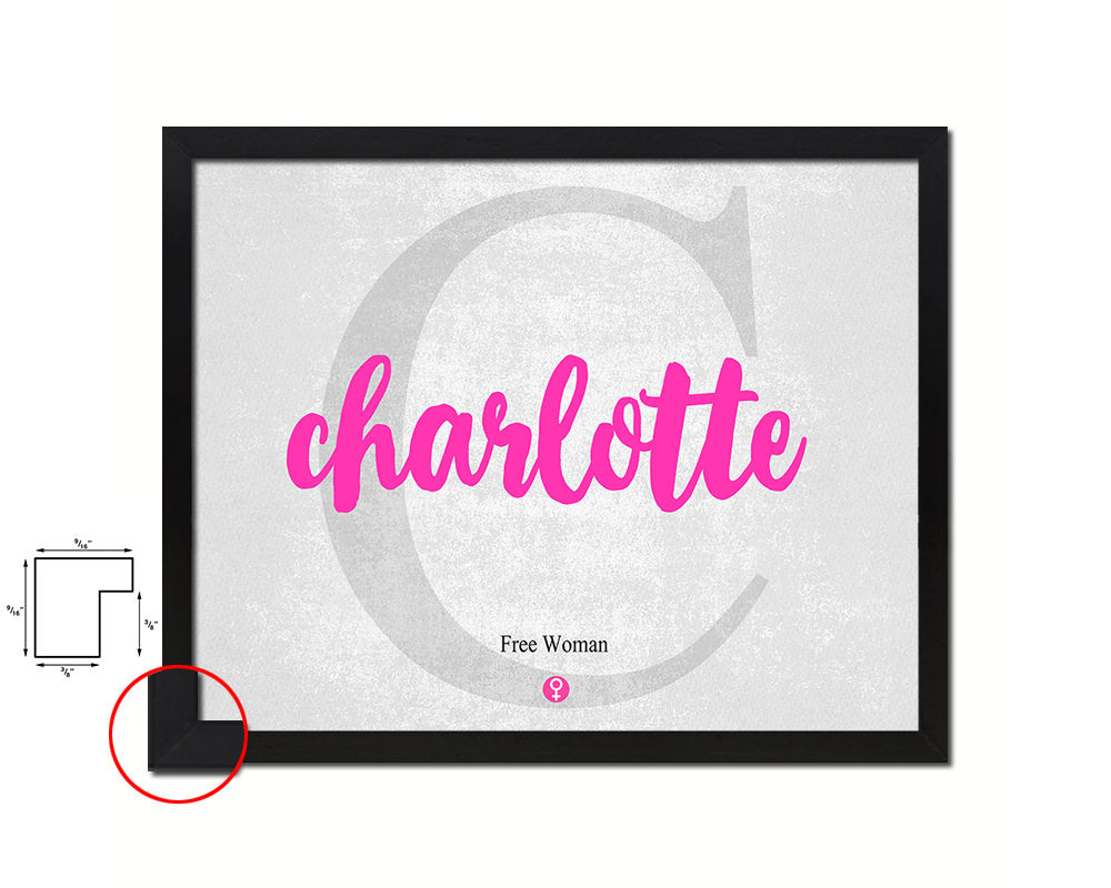 Charlotte Personalized Biblical Name Plate Art Framed Print Kids Baby Room Wall Decor Gifts