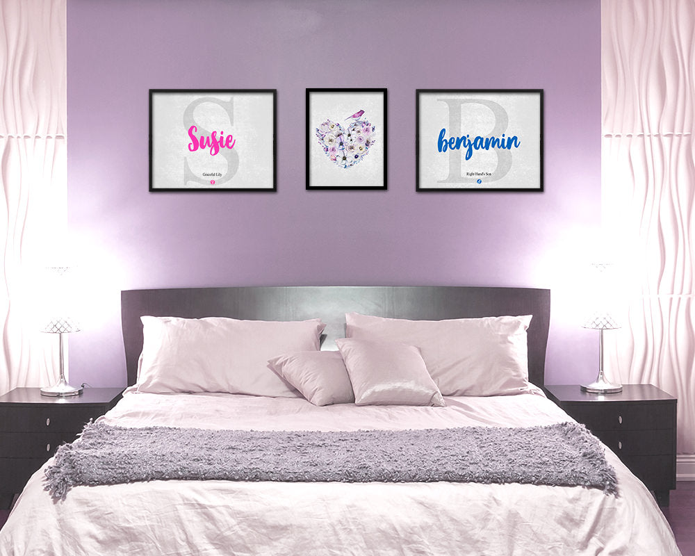 Susie Personalized Biblical Name Plate Art Framed Print Kids Baby Room Wall Decor Gifts