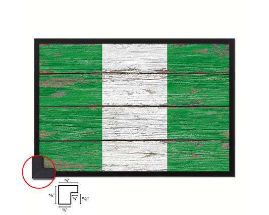 Nigeria Country Wood Rustic National Flag Wood Framed Print Wall Art Decor Gifts