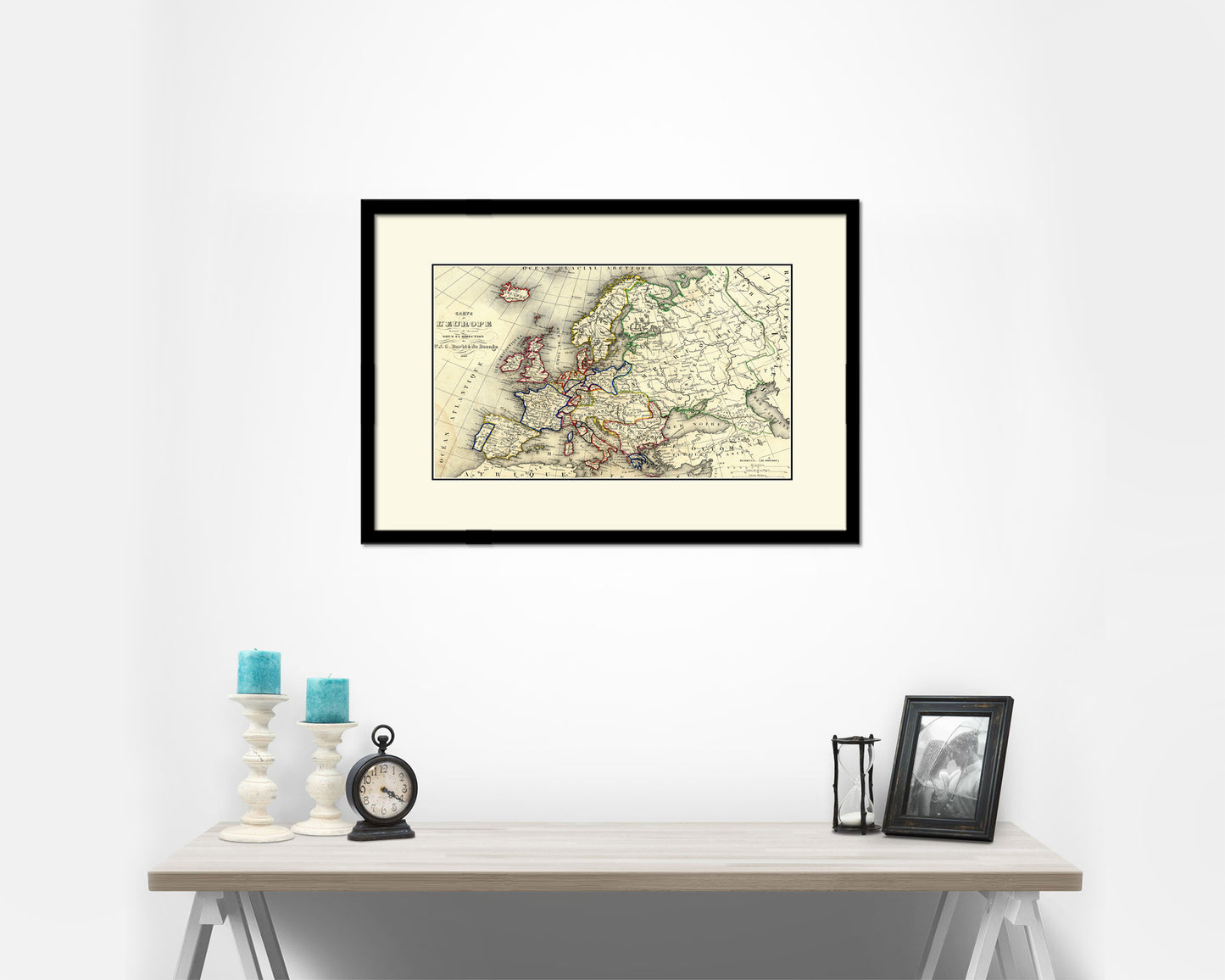 Europe Germany 1908 Old Map Framed Print Art Wall Decor Gifts