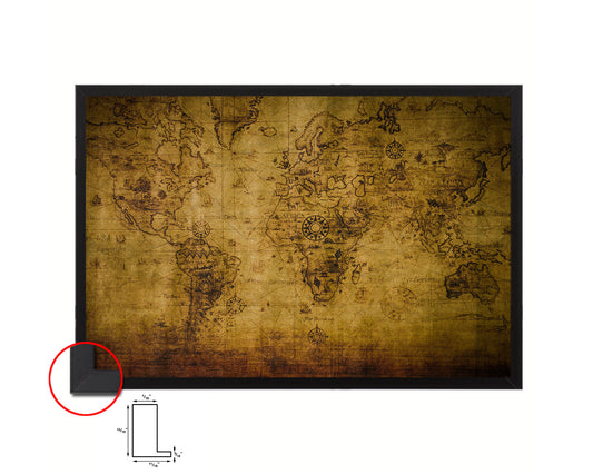 World Historical Map Framed Print Art Wall Decor Gifts