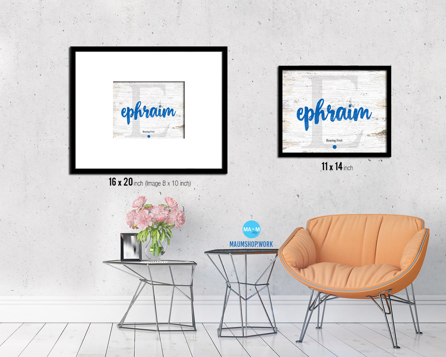 Ephraim Personalized Biblical Name Plate Art Framed Print Kids Baby Room Wall Decor Gifts