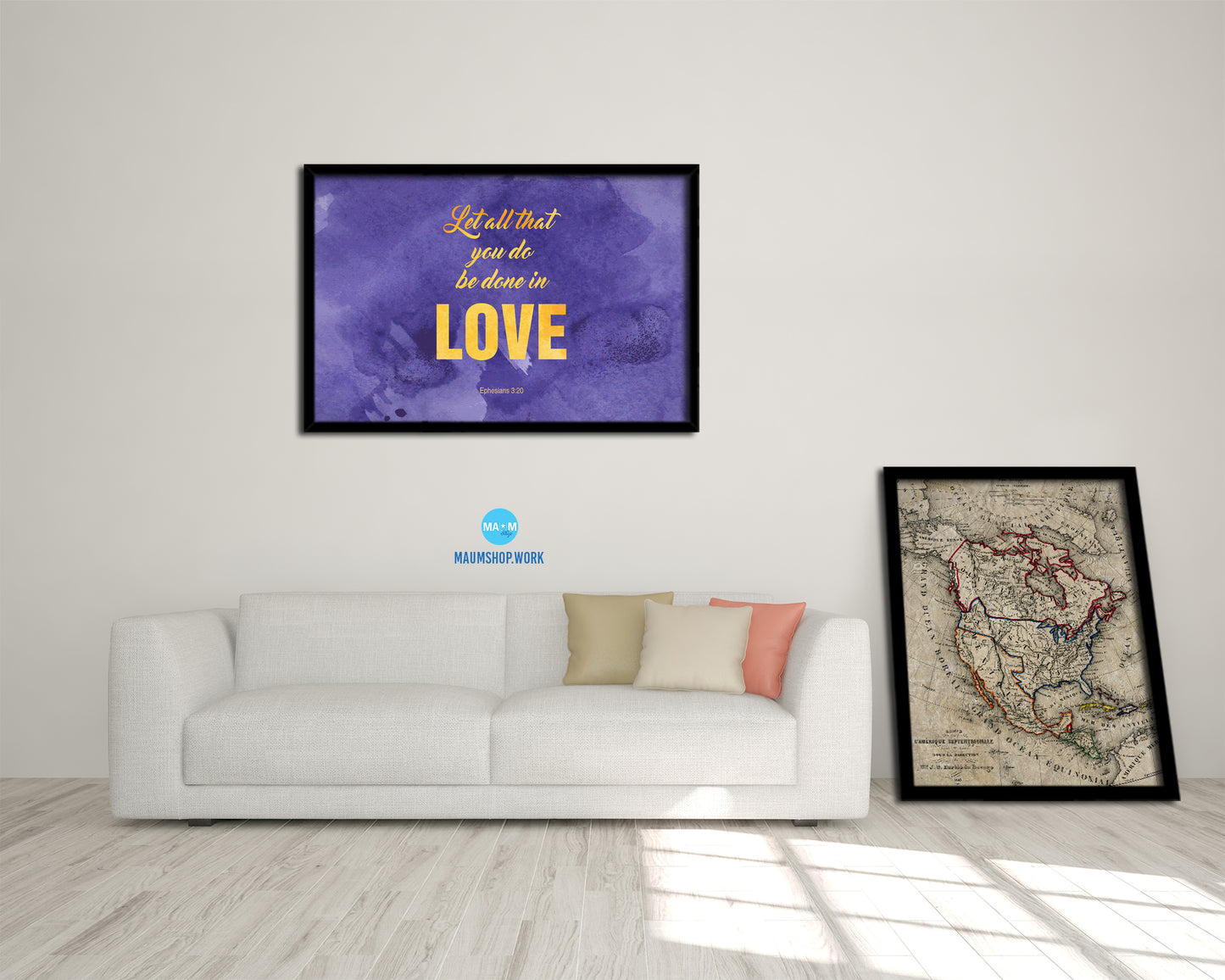 Let go and let God Bible Verse Scripture Framed Print Wall Decor Art Gifts