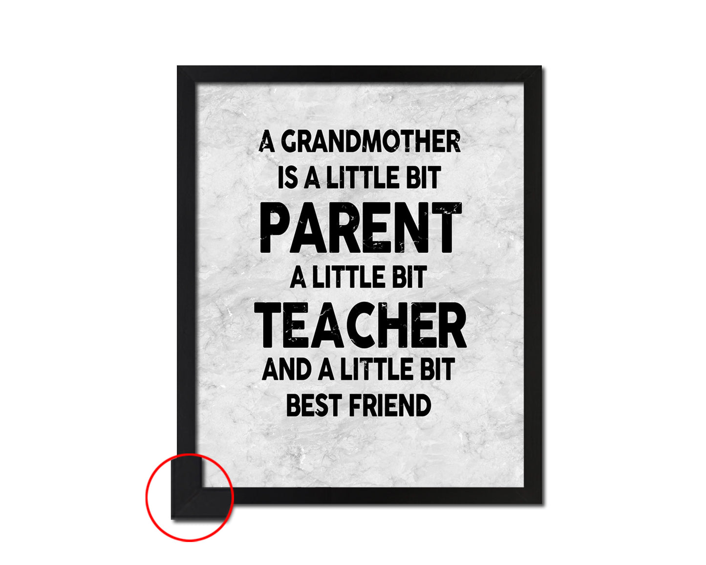 A grandmother is a little bit parent Quote Framed Print Wall Art Decor Gifts