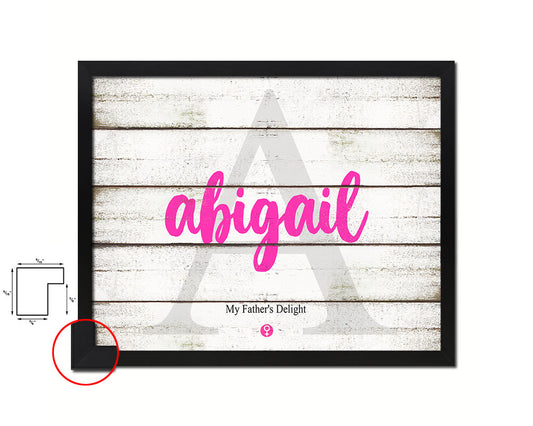 Abigail Personalized Biblical Name Plate Art Framed Print Kids Baby Room Wall Decor Gifts