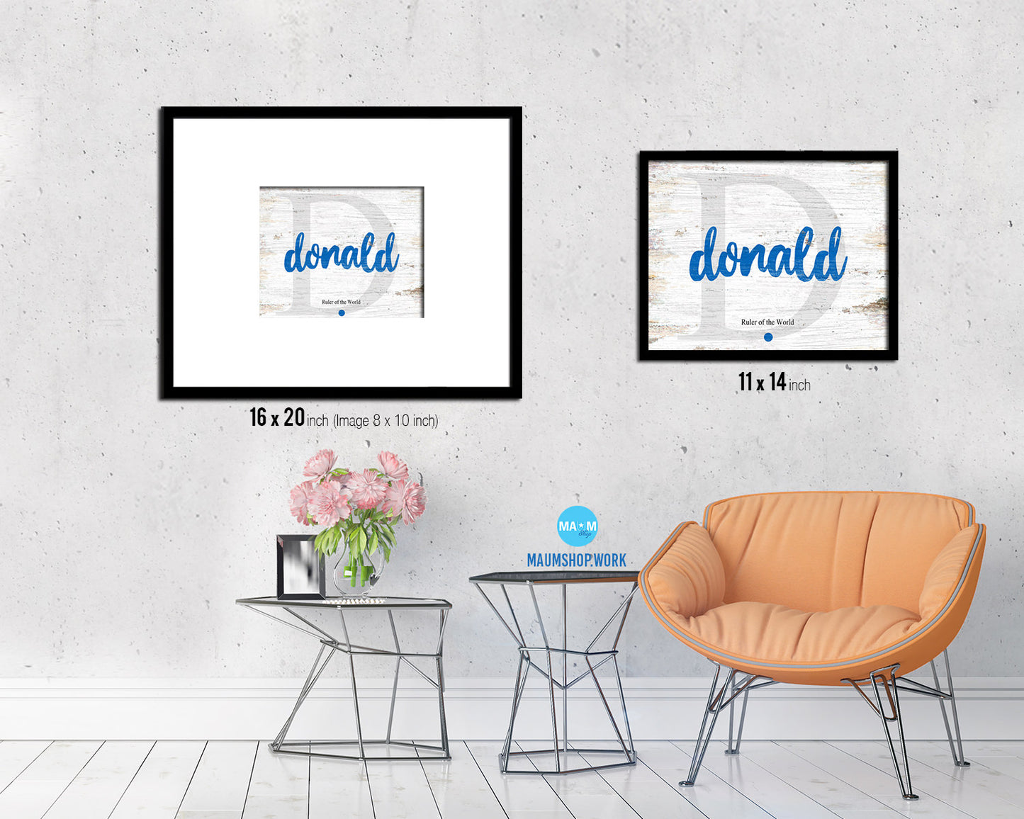 Donald Personalized Biblical Name Plate Art Framed Print Kids Baby Room Wall Decor Gifts