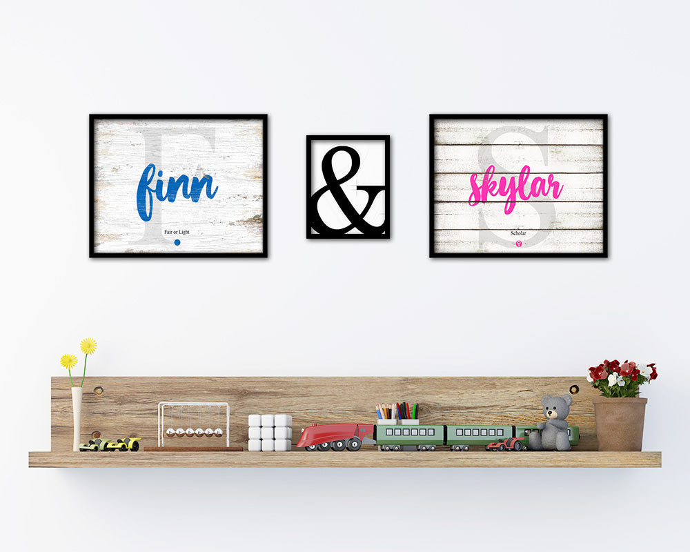 Finn Personalized Biblical Name Plate Art Framed Print Kids Baby Room Wall Decor Gifts