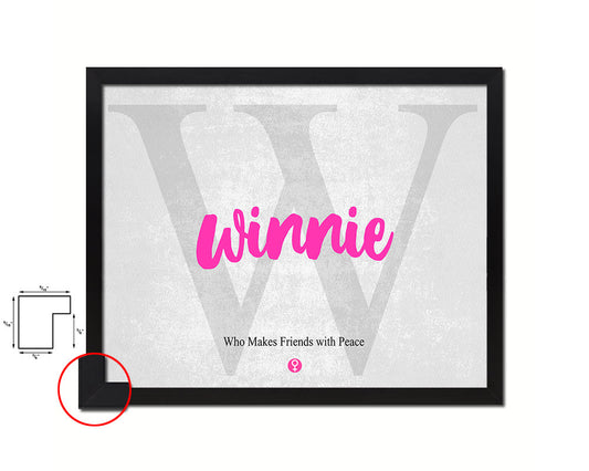 Winnie Personalized Biblical Name Plate Art Framed Print Kids Baby Room Wall Decor Gifts