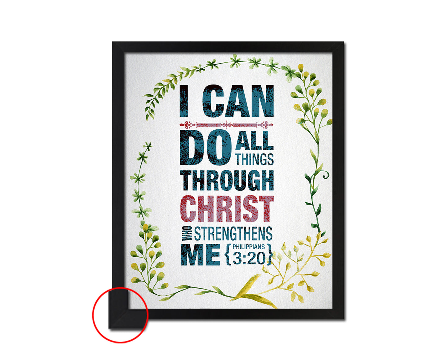 I can do all things through Christ who strengthens me, Philippians 3:20 Bible Verse Scripture Art