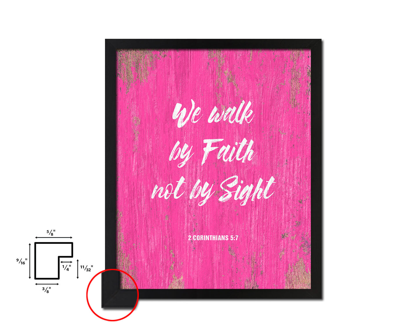 We walk by faith not by sight, 2 Corinthians 5:7 Quote Framed Print Home Decor Wall Art Gifts