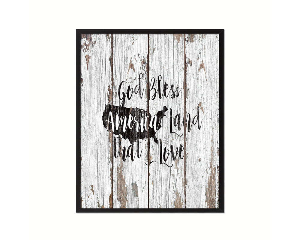 God bless America land that I love Quote Framed Print Home Decor Wall Art Gifts