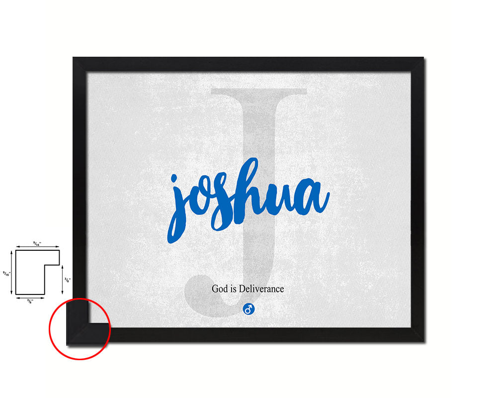 Joshua Personalized Biblical Name Plate Art Framed Print Kids Baby Room Wall Decor Gifts