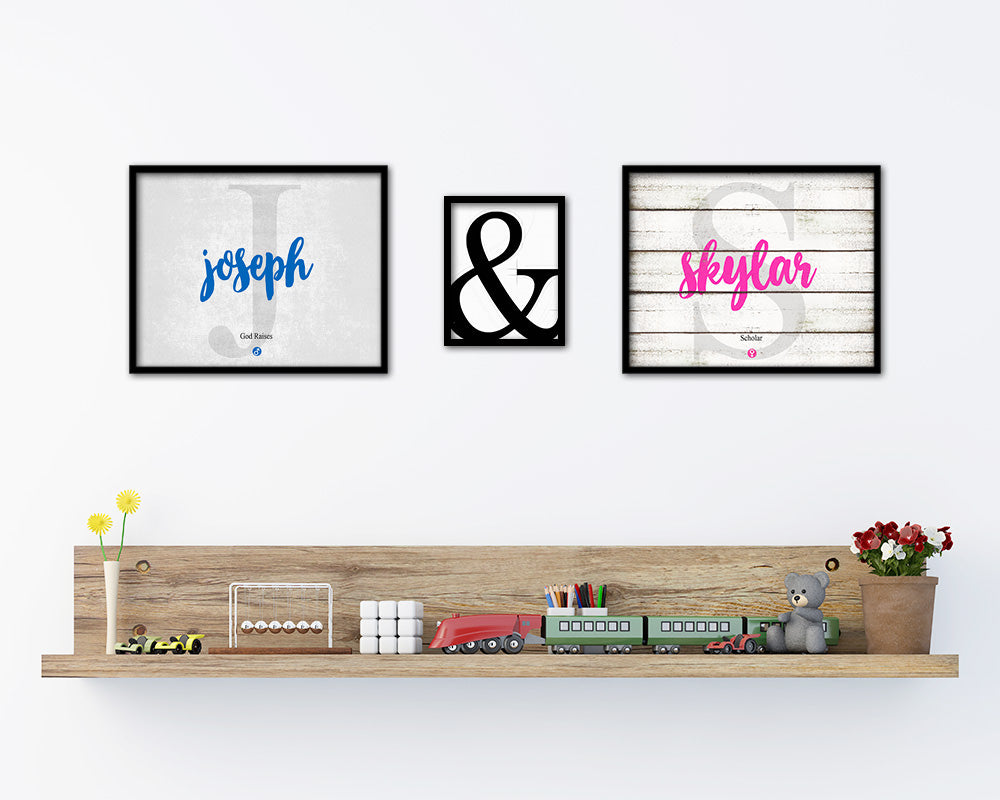 Joseph Personalized Biblical Name Plate Art Framed Print Kids Baby Room Wall Decor Gifts