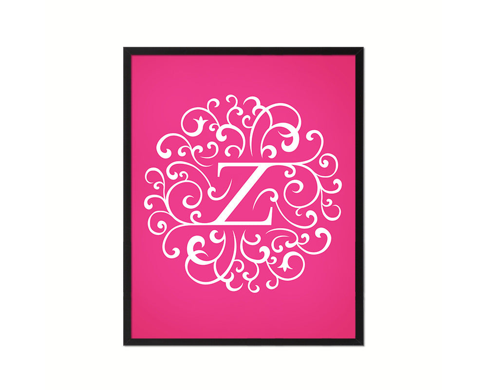 Letter Z Mandela Monogram Framed Print Wall Art Decor Gifts