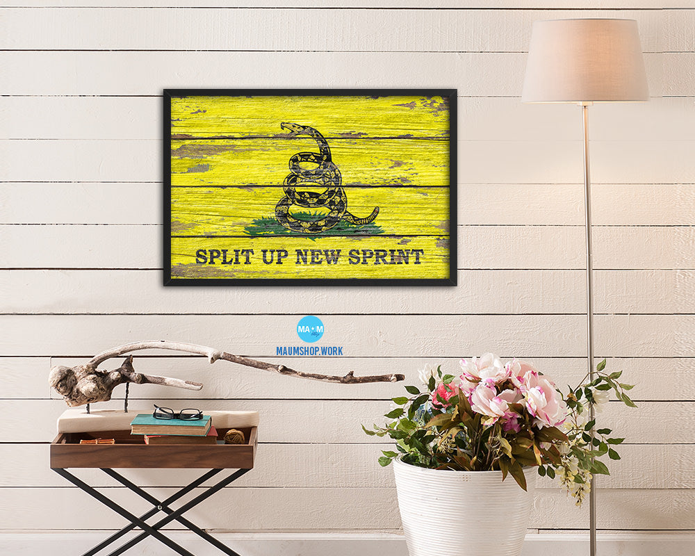 Split up New Sprint Wood Rustic Flag Wood Framed Print Wall Art Decor Gifts