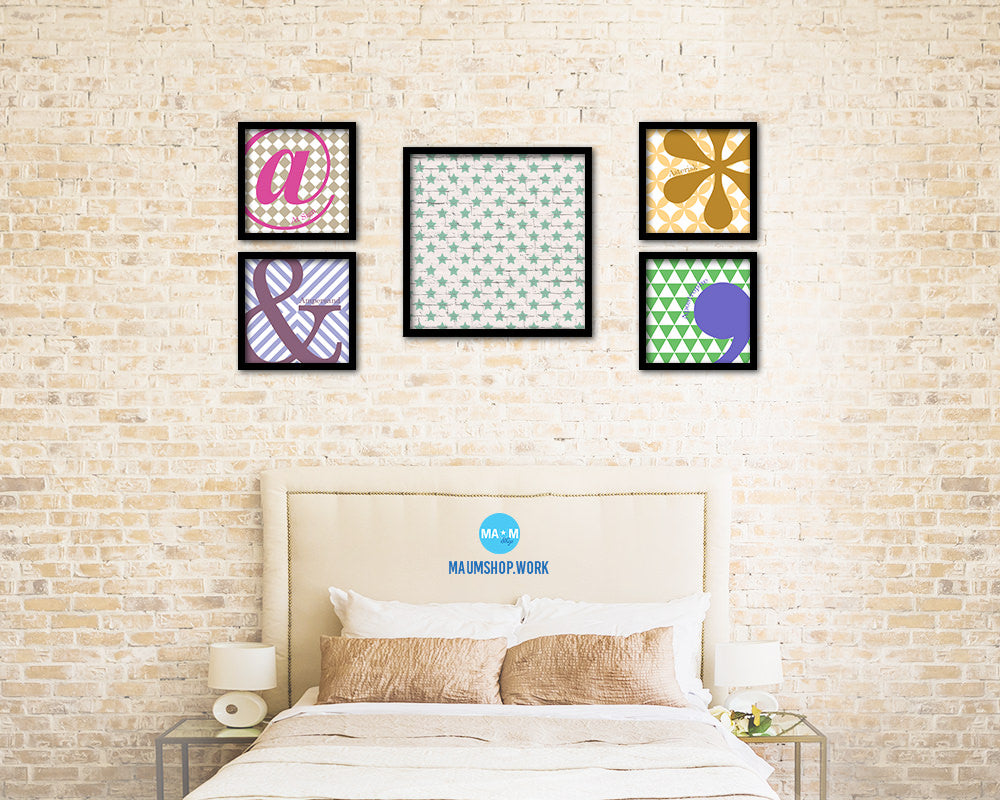 Geometric Abstract Artwork Wood Frame Gifts Modern Wall Decor Art Prints