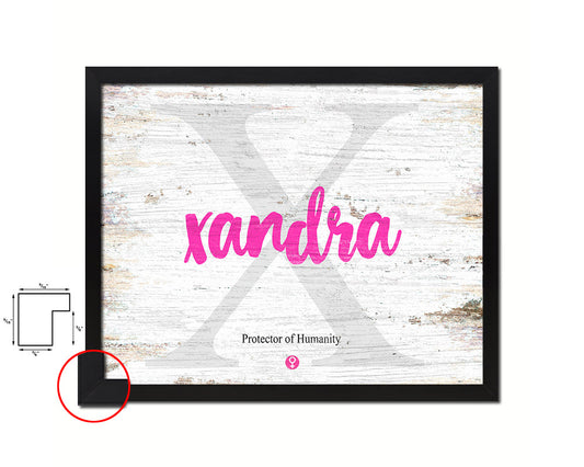 Xandra Personalized Biblical Name Plate Art Framed Print Kids Baby Room Wall Decor Gifts