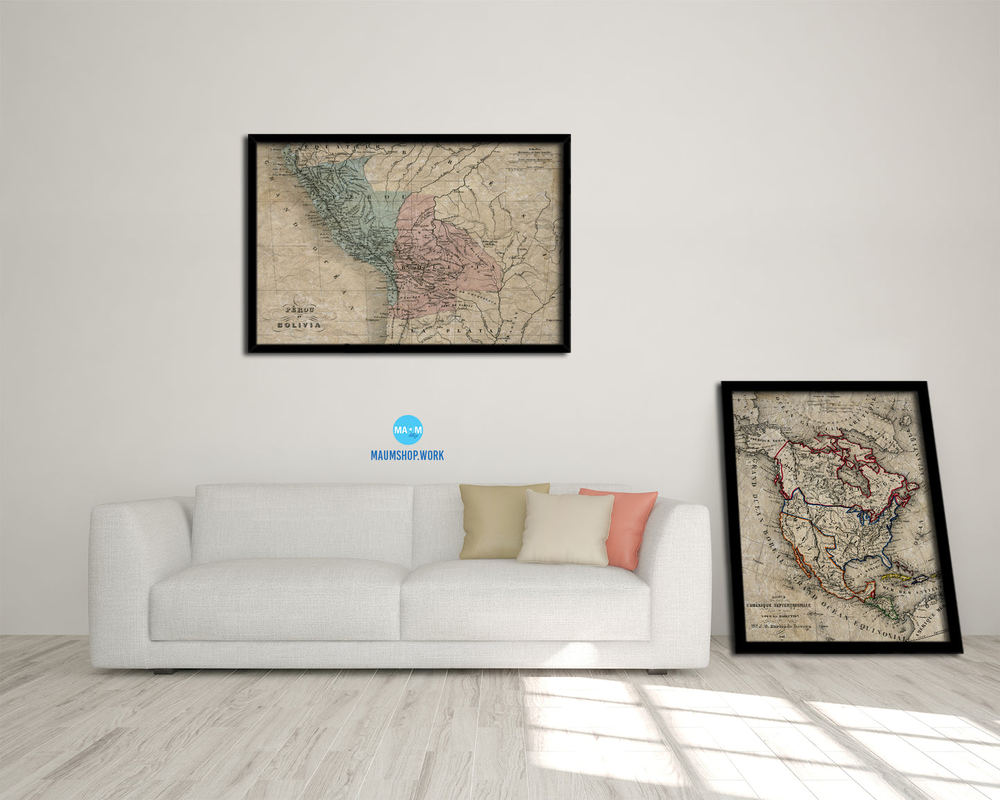 Peru and Bolivia Historical Map Framed Print Art Wall Decor Gifts