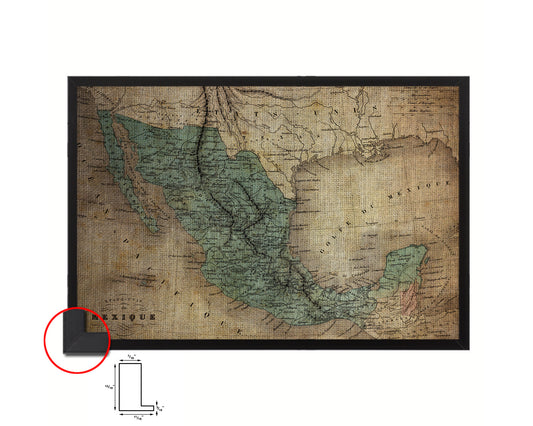 Mexico Vintage Map Framed Print Art Wall Decor Gifts