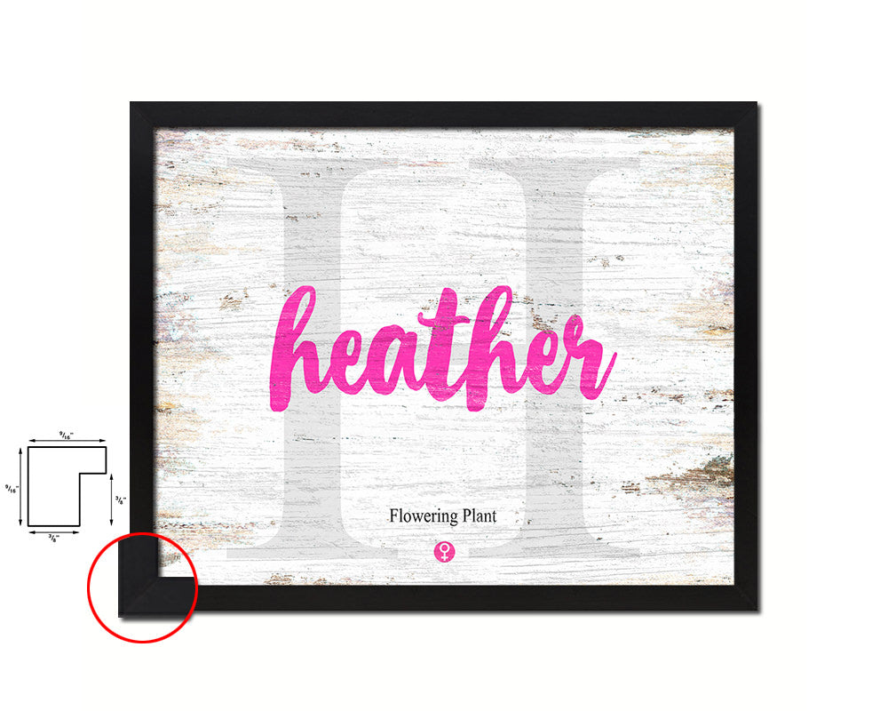 Heather Personalized Biblical Name Plate Art Framed Print Kids Baby Room Wall Decor Gifts