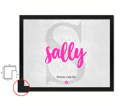 Sally Personalized Biblical Name Plate Art Framed Print Kids Baby Room Wall Decor Gifts