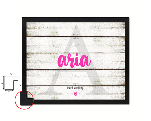 Aria Personalized Biblical Name Plate Art Framed Print Kids Baby Room Wall Decor Gifts