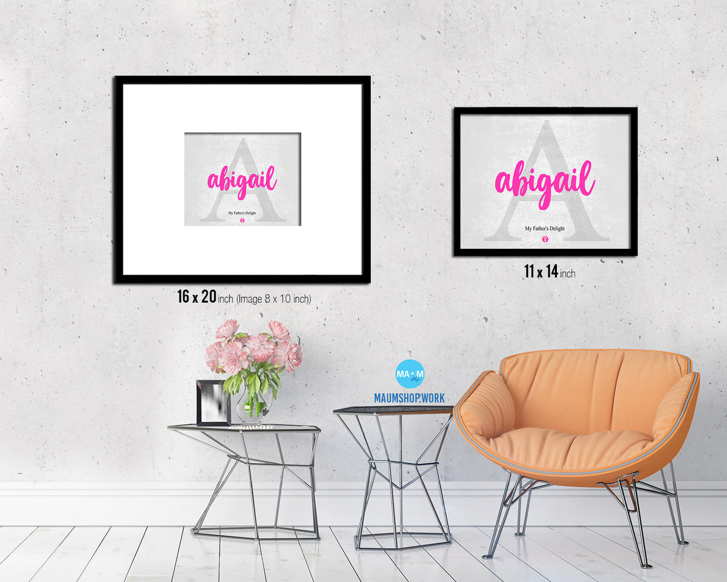 Abigail Personalized Biblical Name Plate Art Framed Print Kids Baby Room Wall Decor Gifts