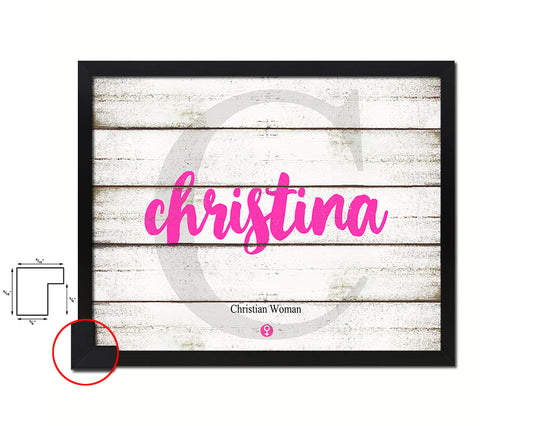 Christina Personalized Biblical Name Plate Art Framed Print Kids Baby Room Wall Decor Gifts