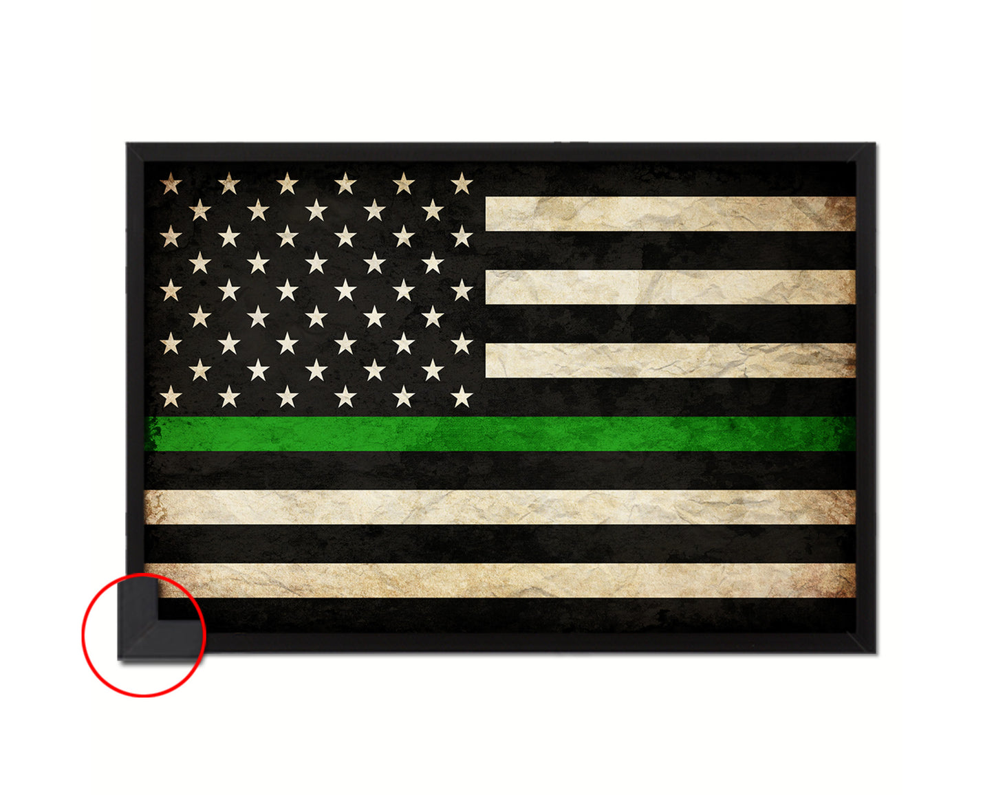 Thin Green Line Support Border Patrol American Vintage Military Flag Art