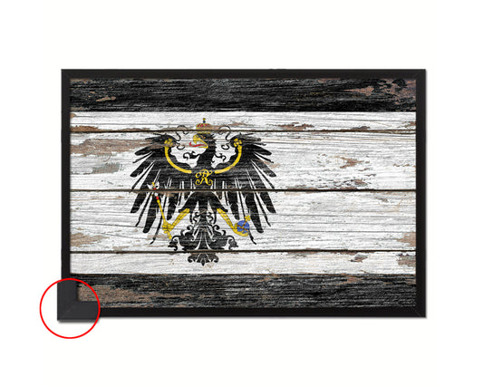 Kingdom of Prussia Germany Historical Wood Rustic Flag Wood Framed Print Wall Art Decor Gifts