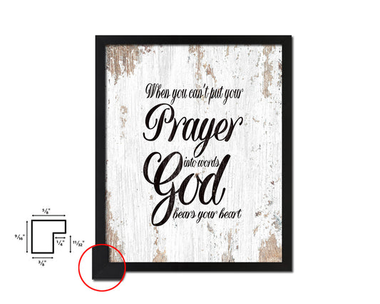 When you can't put your prayer into words Quote Framed Print Home Decor Wall Art Gifts