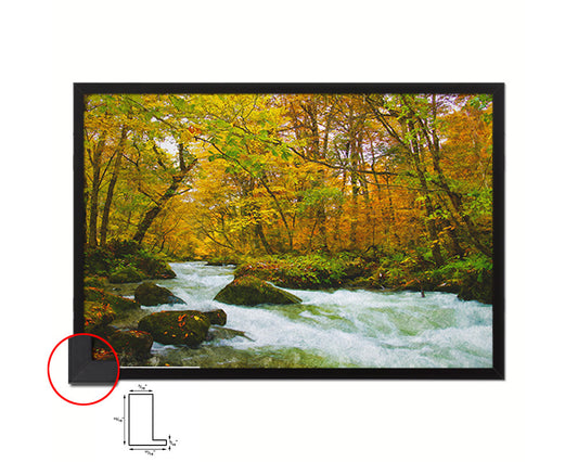 Aomori Prefecture Japan Oirase River Autumn Landscape Painting Print Art Frame Wall Decor Gifts