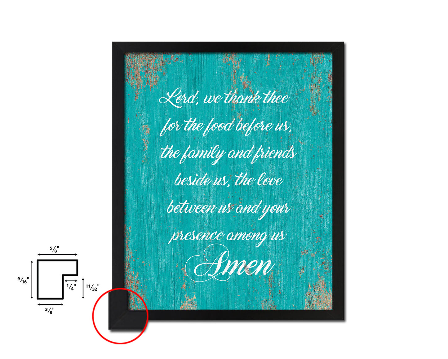 Lord we thank thee for the food before us Amen Quote Framed Print Home Decor Wall Art Gifts