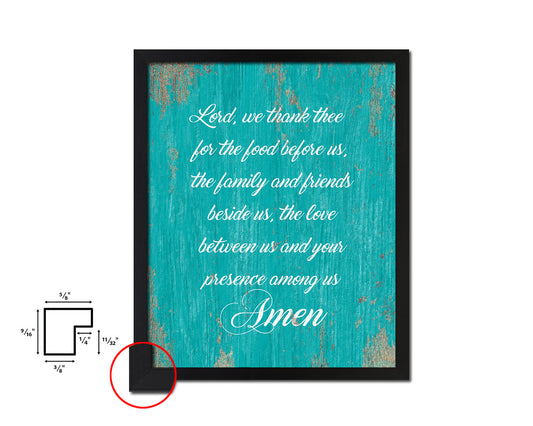 Lord we thank thee for the food before us Amen Quote Framed Print Home Decor Wall Art Gifts