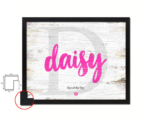 Daisy Personalized Biblical Name Plate Art Framed Print Kids Baby Room Wall Decor Gifts