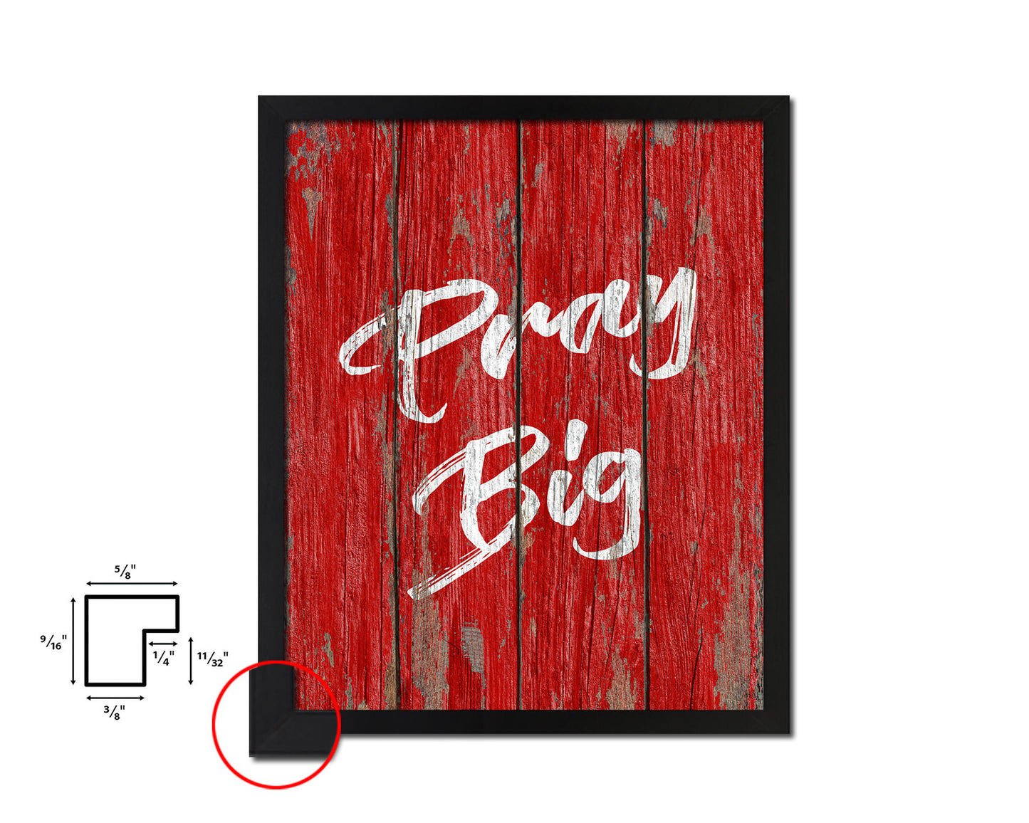 Pray Big Quote Framed Print Home Decor Wall Art Gifts