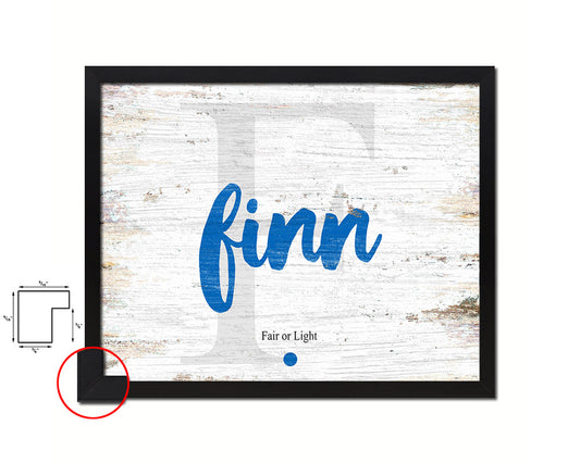 Finn Personalized Biblical Name Plate Art Framed Print Kids Baby Room Wall Decor Gifts