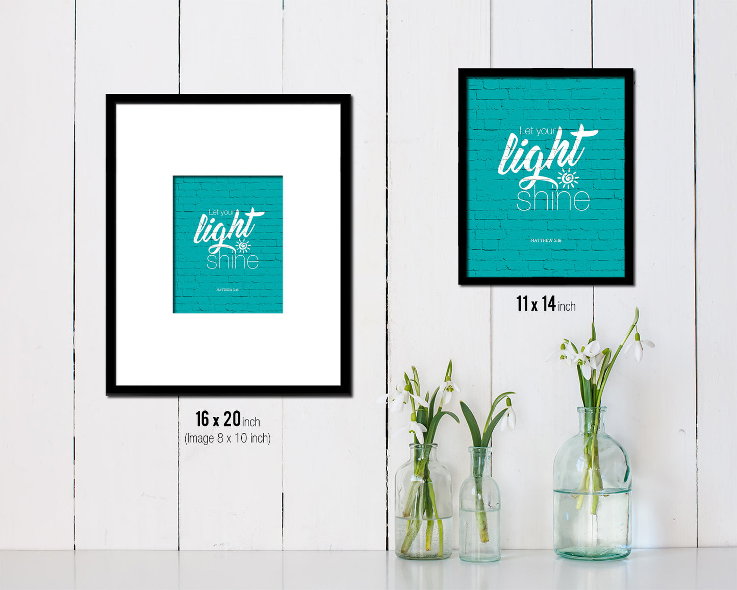 Let your light shine, Matthew 5:16 Quote Framed Print Home Decor Wall Art Gifts