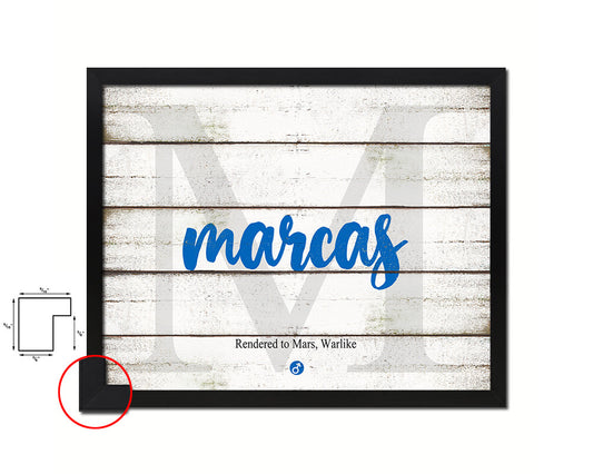 Marcas Personalized Biblical Name Plate Art Framed Print Kids Baby Room Wall Decor Gifts