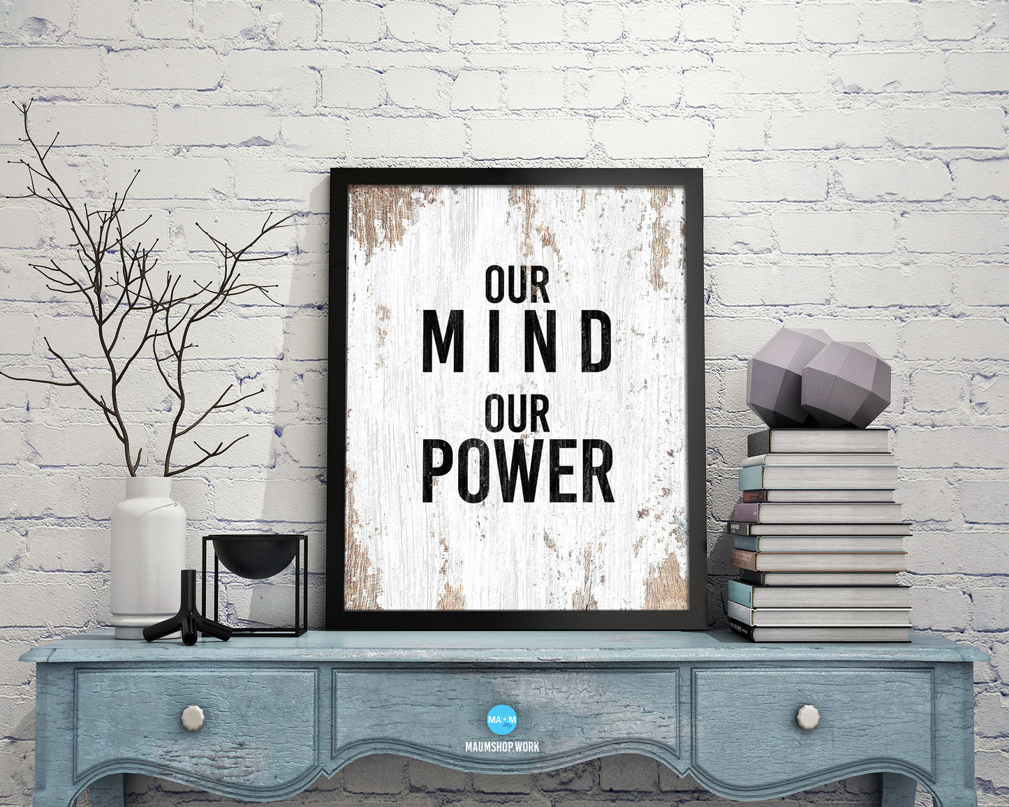 Our Minds Our Power Rainbow Pride Peace Right Justice Poster Wood Framed Wall Decor Print Gifts