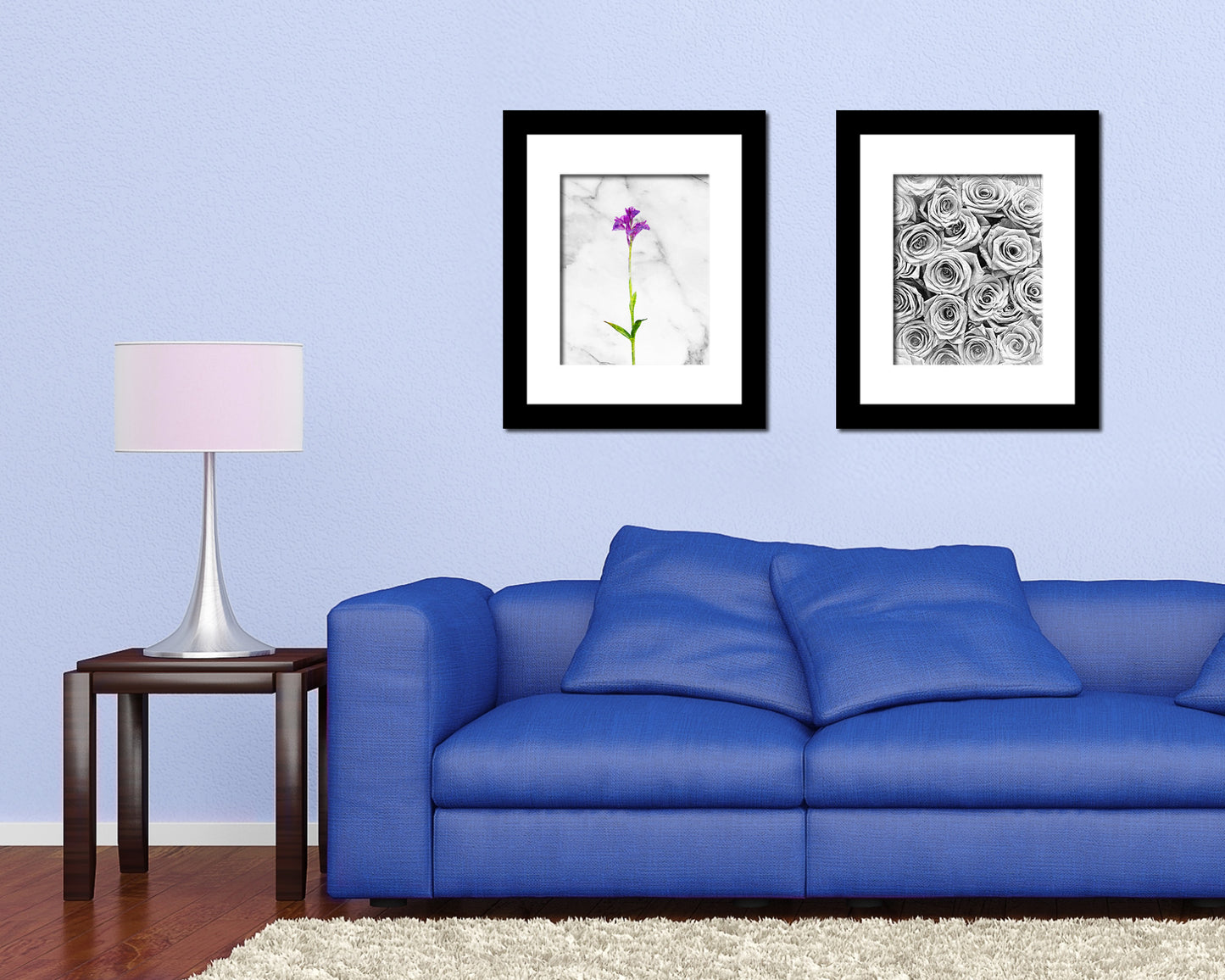 Butterfly Orchid Marble Texture Plants Art Wood Framed Print Wall Decor Gifts