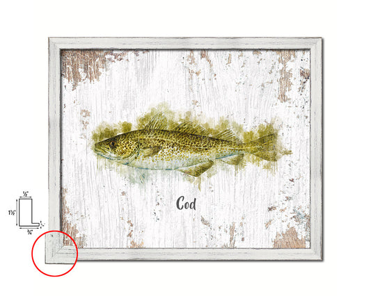 Cod Fish Framed Prints Modern Restaurant Sushi Bar Watercolor Wall Art Decor