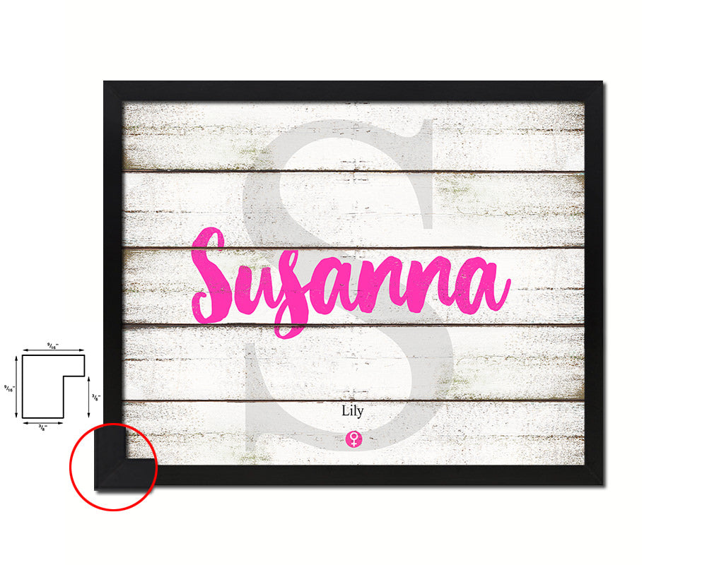 Susanna Personalized Biblical Name Plate Art Framed Print Kids Baby Room Wall Decor Gifts