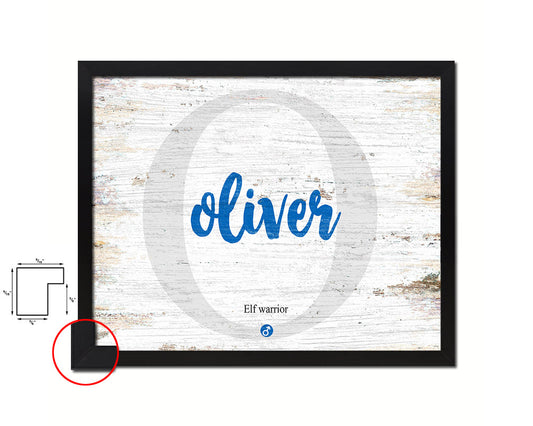 Oliver Personalized Biblical Name Plate Art Framed Print Kids Baby Room Wall Decor Gifts