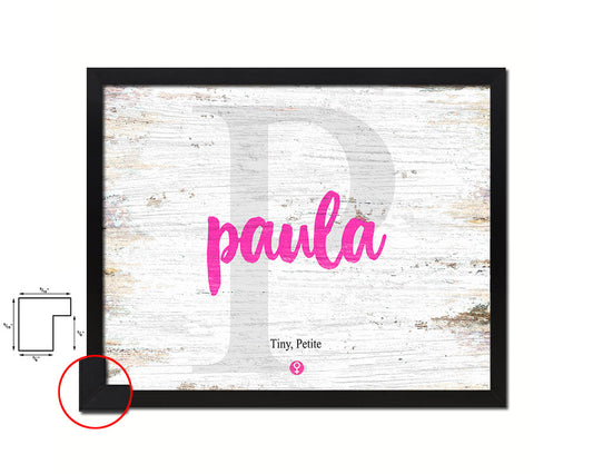 Paula Personalized Biblical Name Plate Art Framed Print Kids Baby Room Wall Decor Gifts