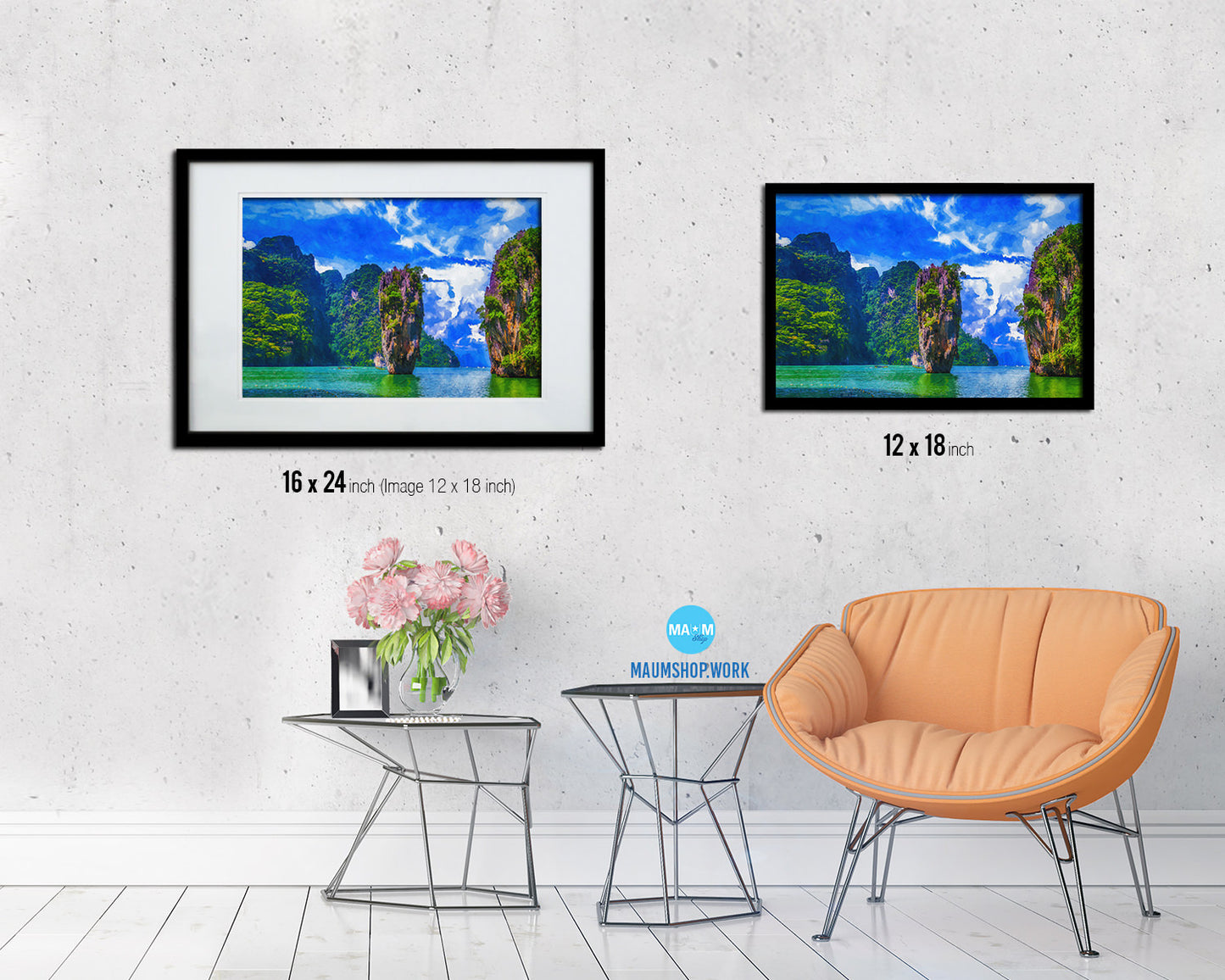 Island Phuket, Thailand James Bond Movie Artwork Painting Print Art Frame Home Wall Decor Gifts